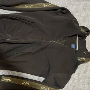 GANT Black Bomber Jacket with Olive Accents